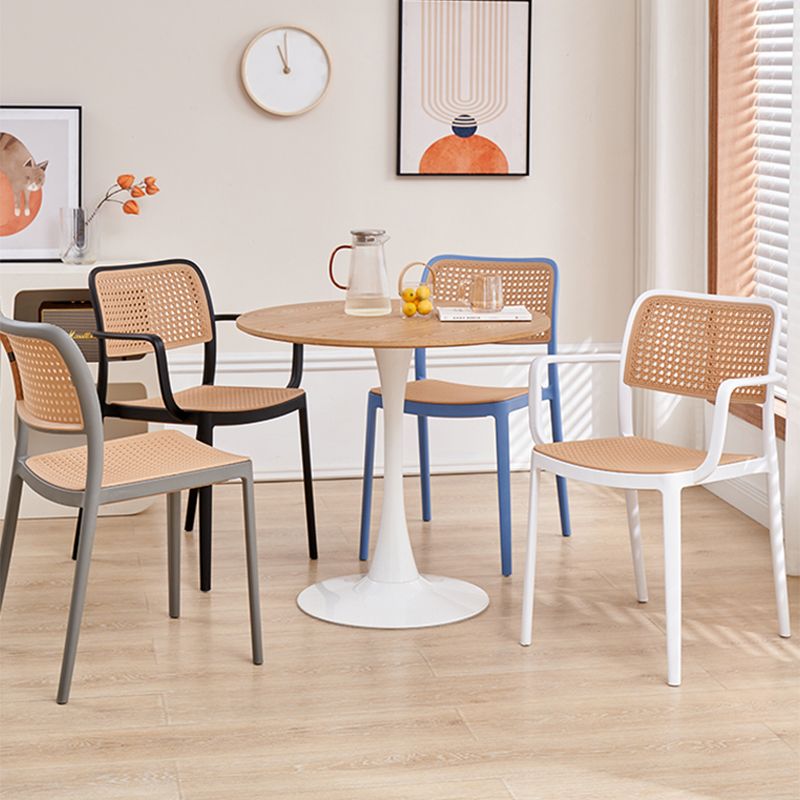 Stacking Outdoors Dining Chairs Tropical Plastic Patio Dining Chair