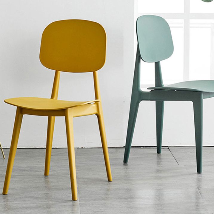 Contemporary Style Dining Chair Armless Dining Chairs with Plastic Legs for Kitchen