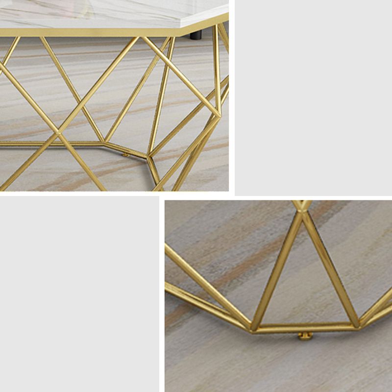 Frame Coffee Table Rectangle Marble Top Coffee Cocktail Table