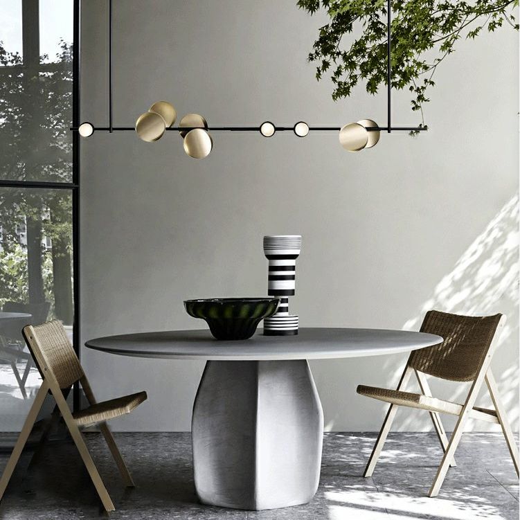 Modern Island Pendant Lamps 9-Light Restaurant Hanging Light Fixtures with Metal Shade