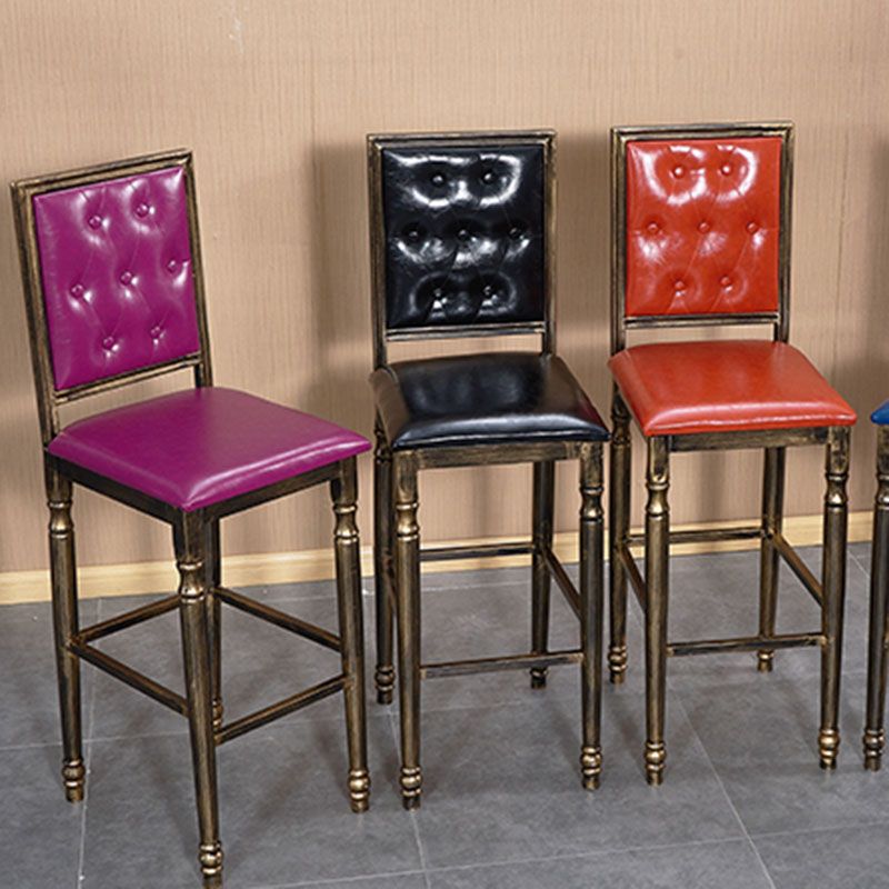 Distressed Bronze 29.5" H Barstool Industrial Indoor Tall Stool with Square Seat