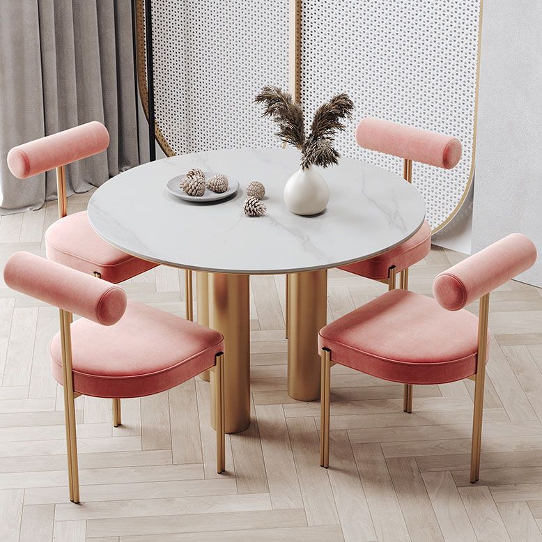 Glam Velvet Dining Chair Open Back Dining Side Furniture in Matte Finish for Indoor