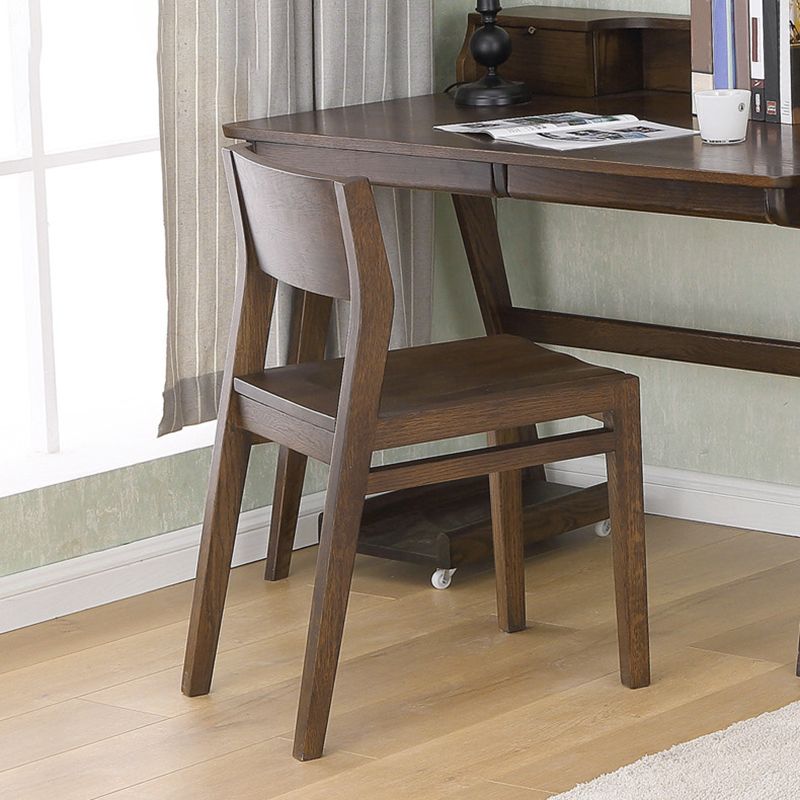Contemporary Style Dining Chairs Open Back Dining Armless Side Chair with Wooden Legs
