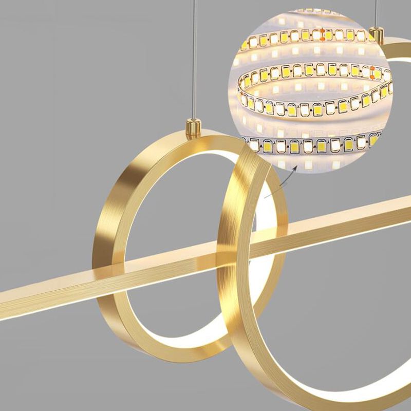 Modern Linear Island Chandelier Lights Metal Pendant Light Kit