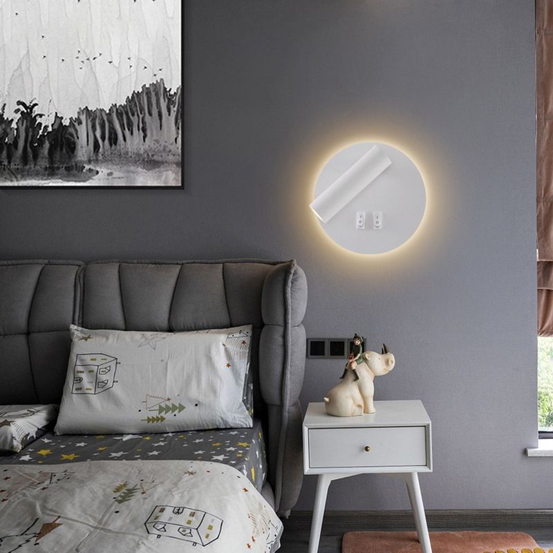 Modern Style Wall Mount Light 2 Lights LED Wall Light with Acrylic Shade for Bedside