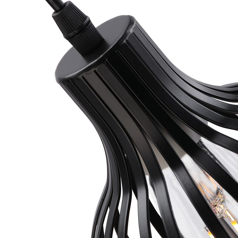 Lampada sospesa sferica sala da pranzo in metallo retrò luce a sospensione in gabbia