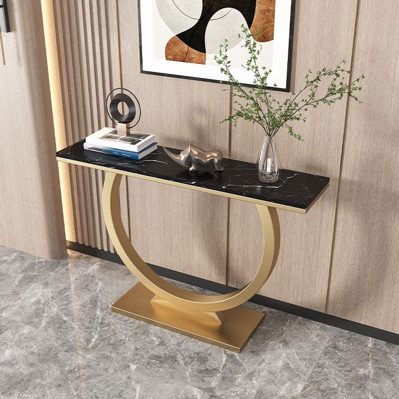 Modern Marble Console Sofa Table Rectangle Iron Console Accent Table for Hall
