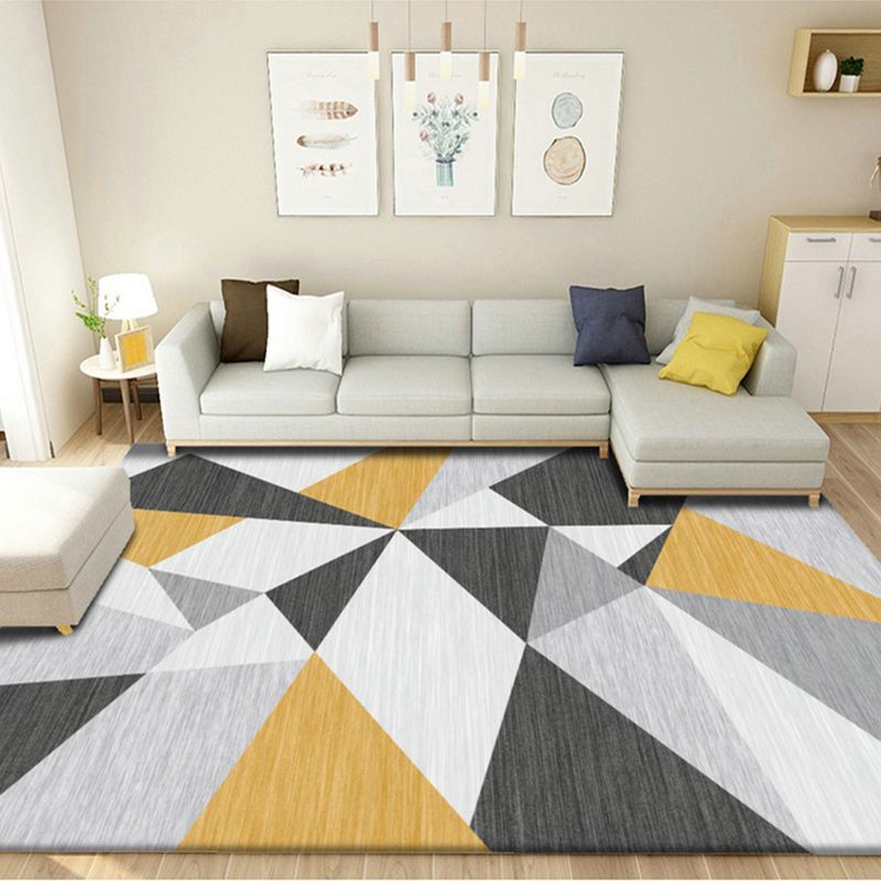 Nordic Area Carpet Contemporary Rug Washable Stain Resistant Polyester Rug for Home Decor