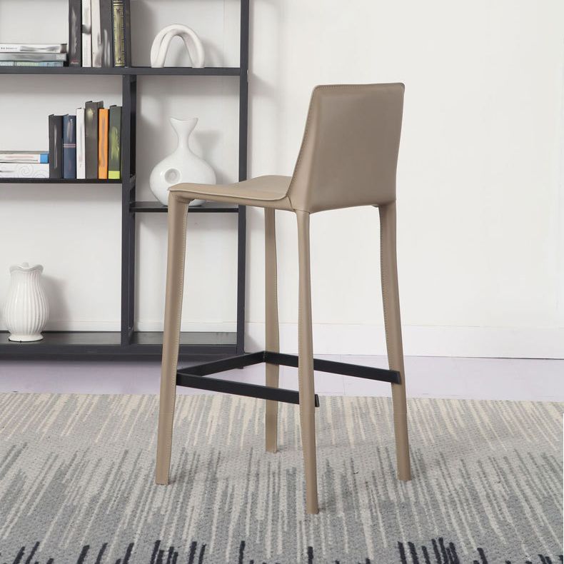 Modern Bar-stool Leather Counter Bar Stool with Metal Legs for Kitchen
