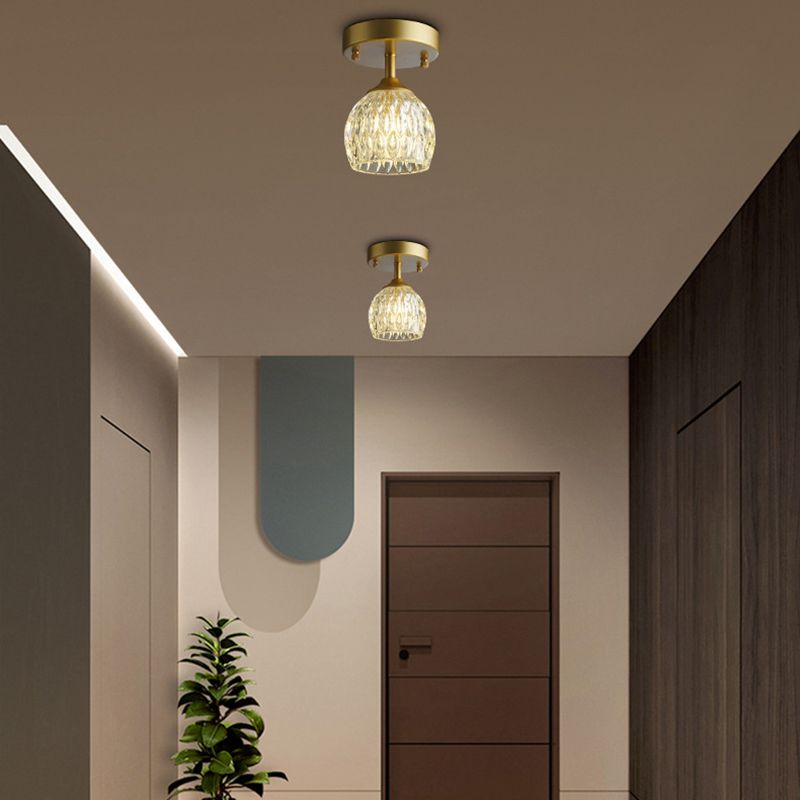 Contemporary Ceiling Lamp Minimalist Glass Shade Flush Mount Light Fixture