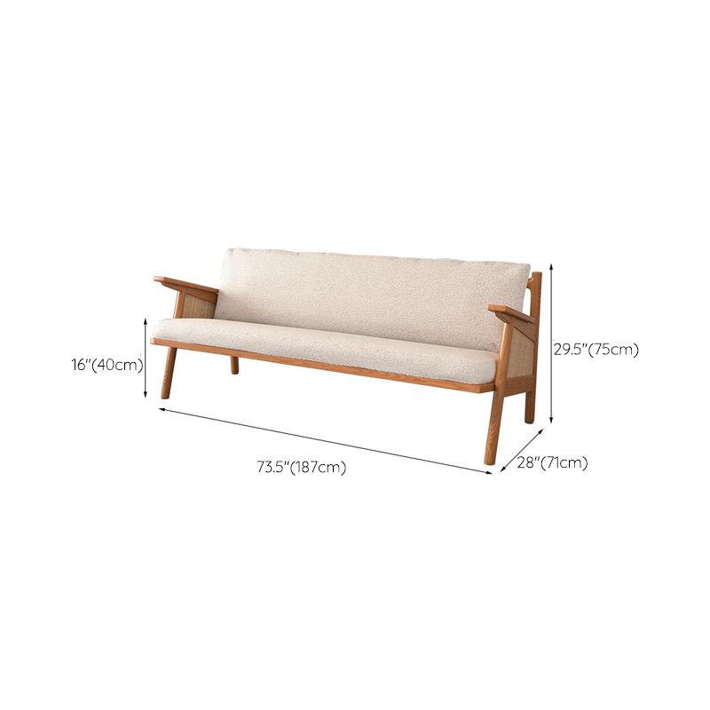 Tropical Living Room Sofa with Loose Back and Square Arm in Linen