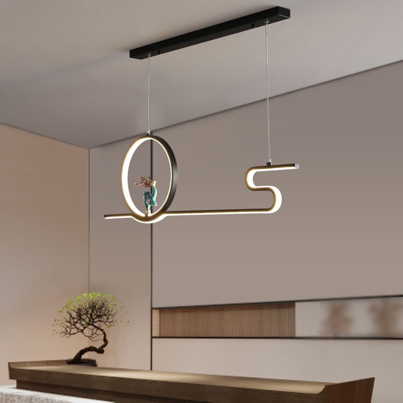 Estilo contemporáneo Luces colgantes de forma lineal Metal Lighting de 2 luces