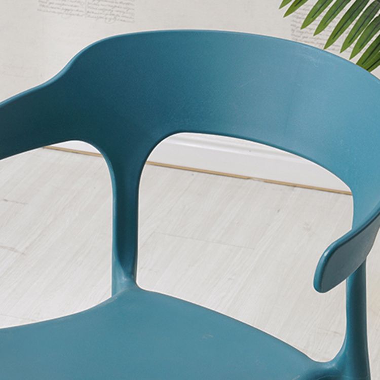 Home Stackable Contemporary Arm Chair Open Back Plastic Dining Room Chair