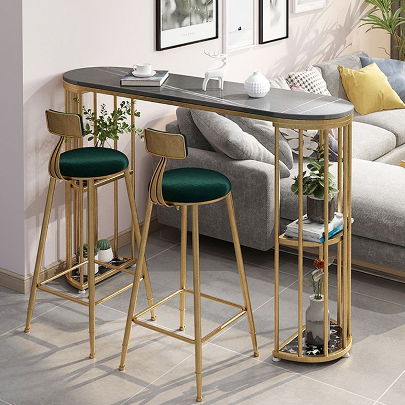 Glam Oval Indoor Counter Set 1/2/3 Pieces Double Pedestal Bar Pub Table Set