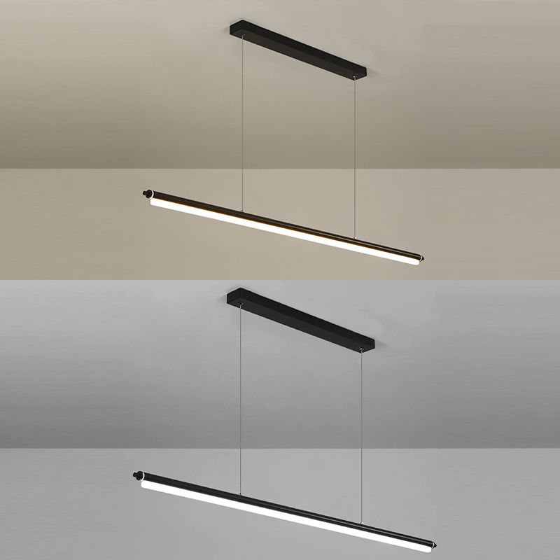Moderner Stil Einfache hängende leichte LED Long Strip Anhängerlampe für Esszimmer