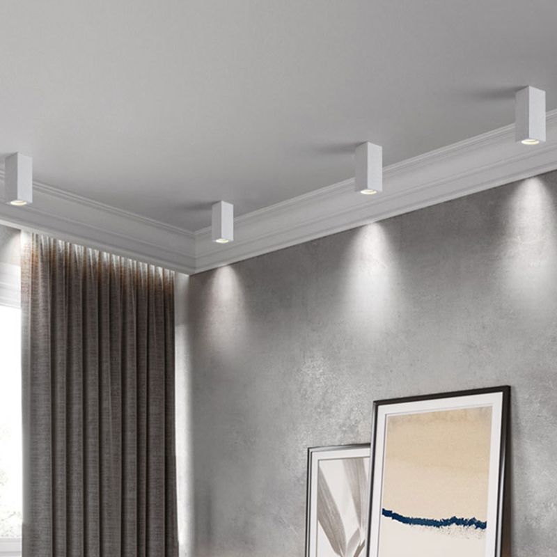 Modern Rectangle Shape Ceiling Light with Cement Shade for Living Room