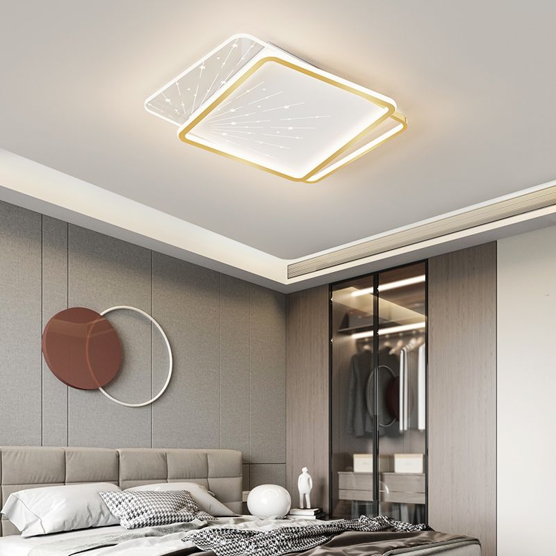 Fissili a soffitto a forma di geometria in stile moderno in metallo 2 luci montate a soffitto