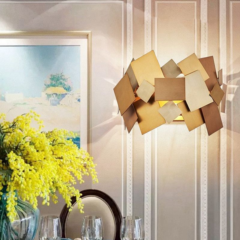 Acabado de latón 1 luz de pared de bulbo decorativa de acero inoxidable de acero inoxidable.