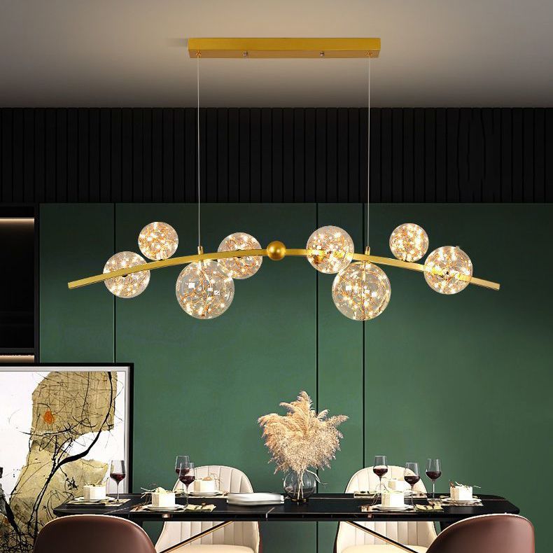 Glass Ball Shape Hanging Lights Modern Style Multi Lights Pendant Light Fixtures