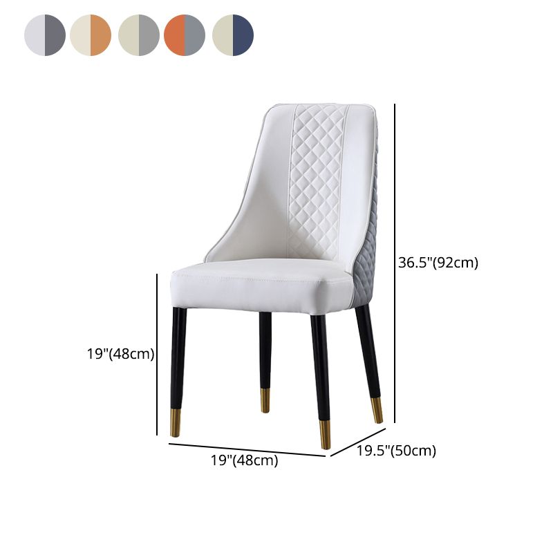 Silla lateral curvada de cuero contemporánea Sillas Parsons con acabado mate