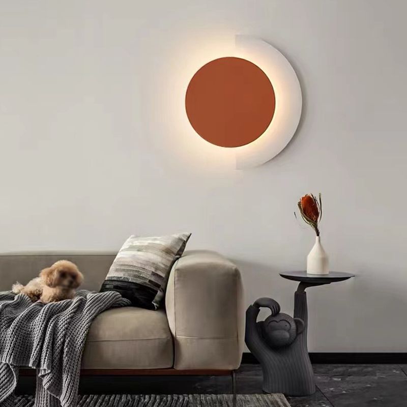 Estilo moderno de forma redonda de pared de pared de metal de montura de pared de 1 luces