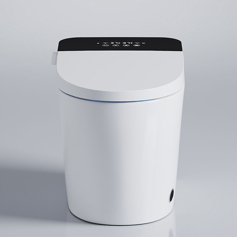 White Elongated Floor Standing Bidet with Heated Seat and Foot Sensor