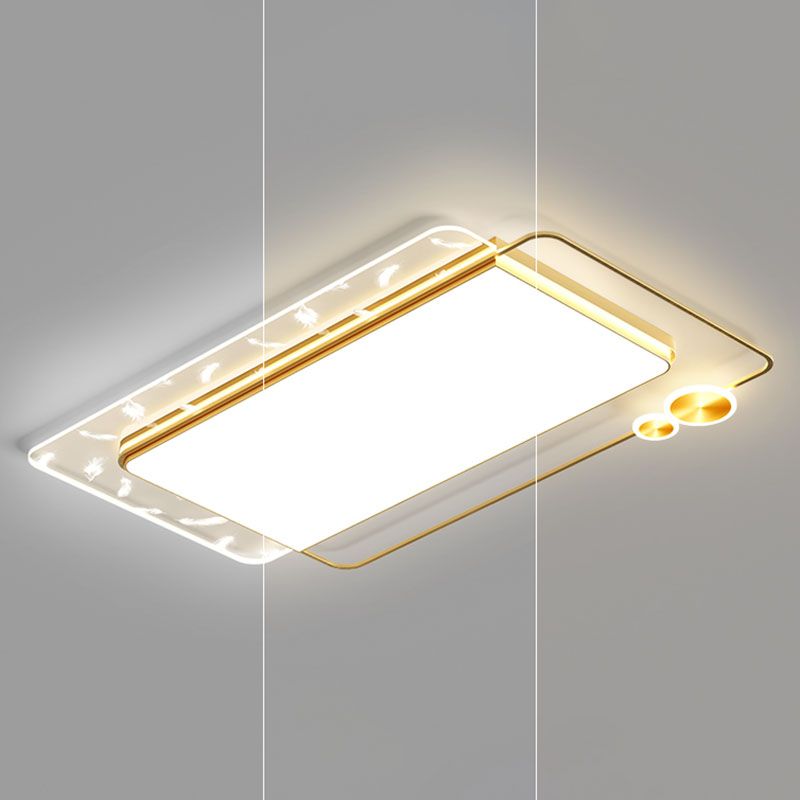 Plafonnier LED rectangulaire en fer, Style moderne, 1 lumière, pour salon