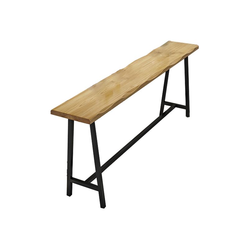 Solid Wood Indoor Counter Height Dining Table Specialty Trestle Patio Bar Table in Natural