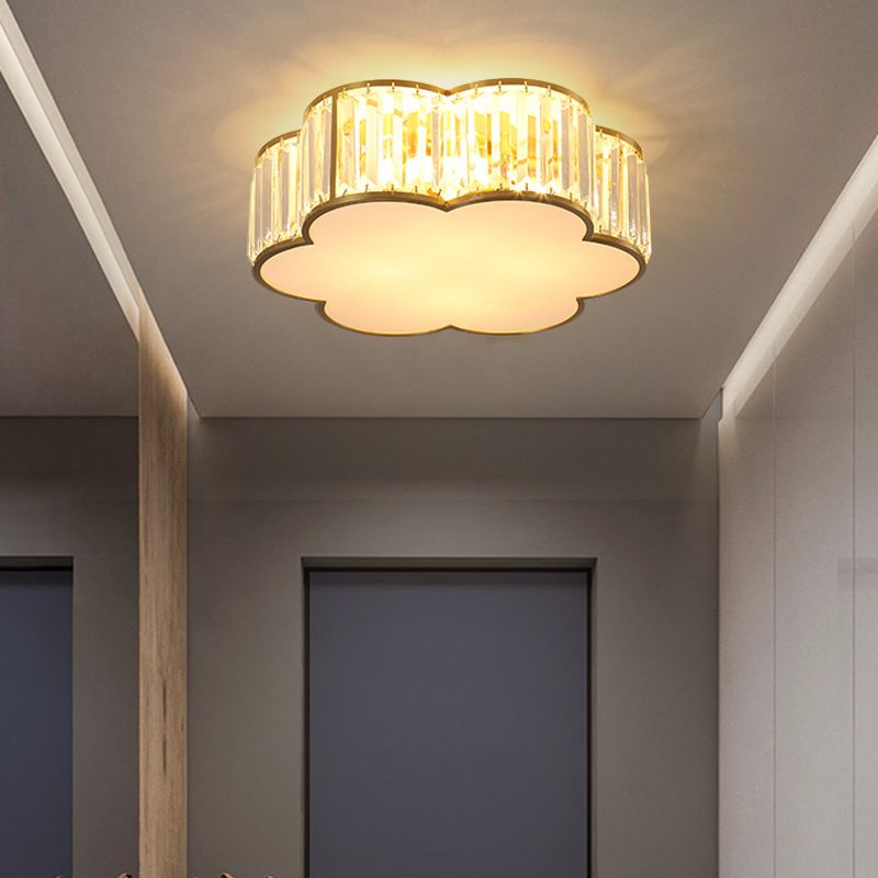 Plafonnier en laiton et cristal de Style rétro colonial, montage encastré en cuivre pour le salon