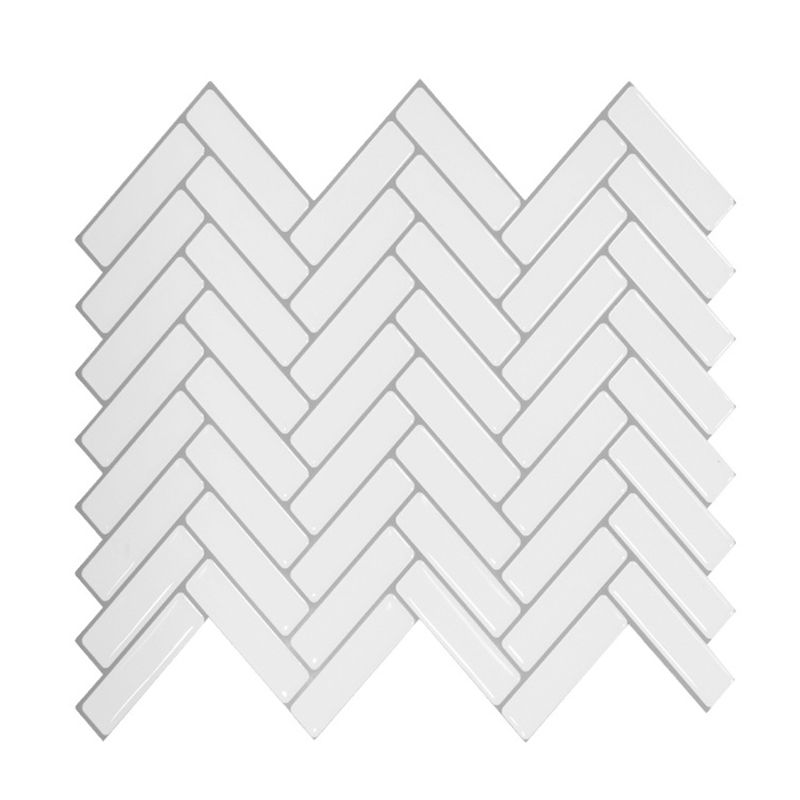 Adhesive Herringbone Brick Wallpaper Panel PVC Country Style Wall Decor for Restroom