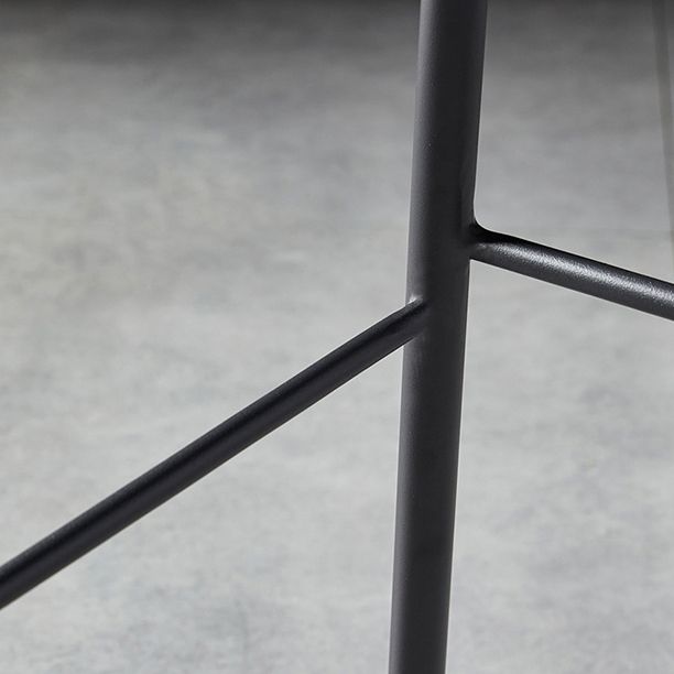 Contemporary Style Low Back Leather Armless Bar Stool with Metal Legs