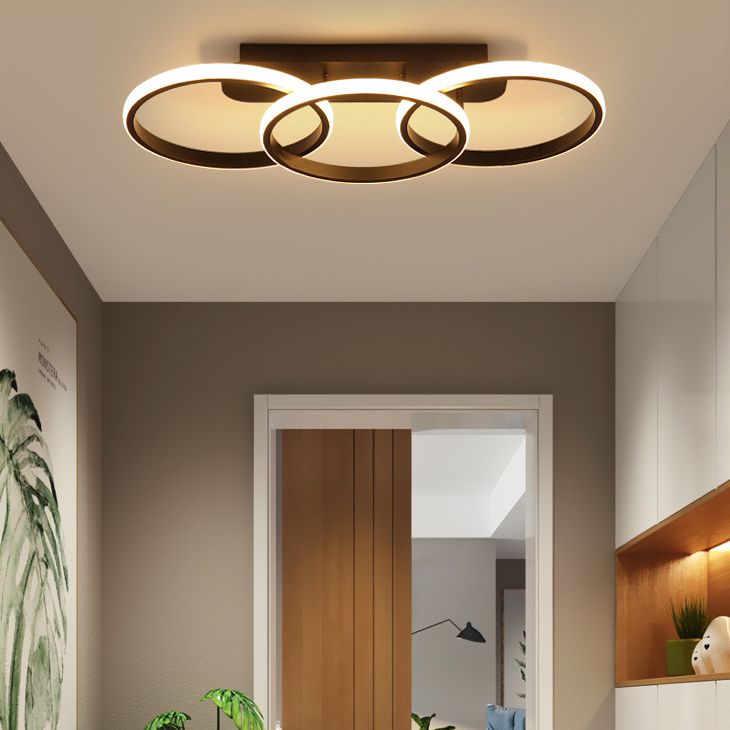 Geometric Semi Flush Mount Light Fixture Contemporary Acrylic Ceiling Mounted Fixture for Hallway