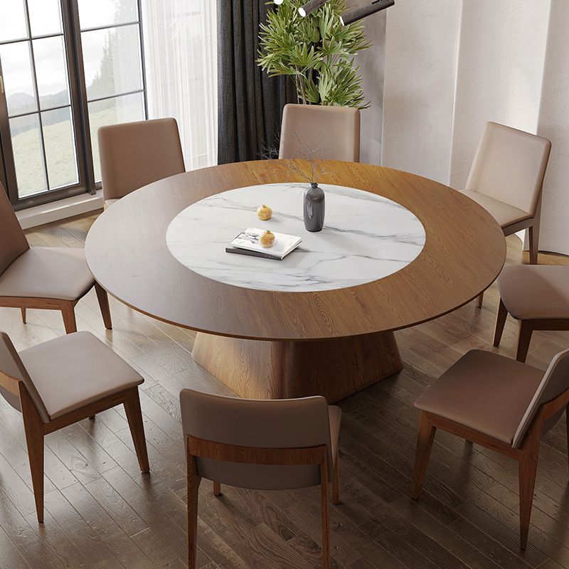 Contemporary Sintered Stone Table Round Table Set 1/6/8/9/12 Pieces Dining Set