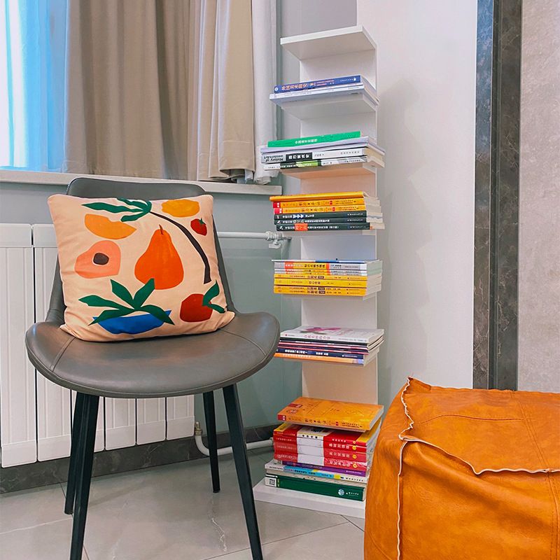 Contemporary Vertical Wooden Book Shelf Closed Back Home Shelf Bookcase