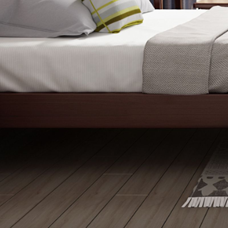 Traditional Wooden Standard Bed with Rectangular Headboard Bed