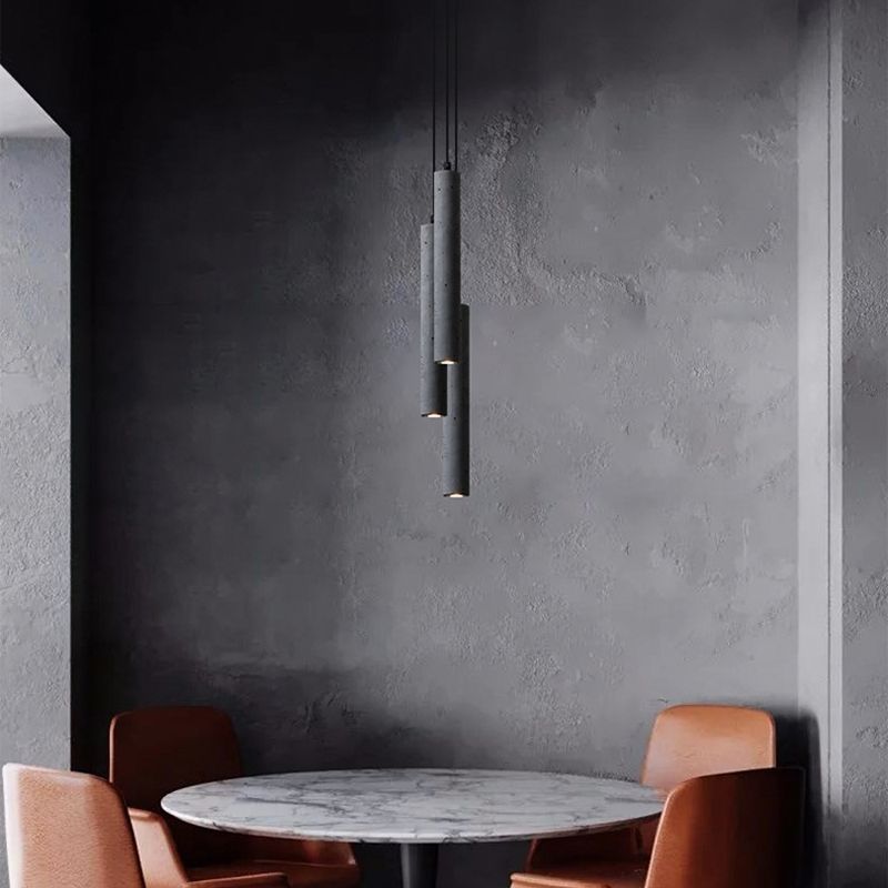 Modern Style Hanging Light Fixture 1-Light Pendant Lamp with Stone Shade for Living Room