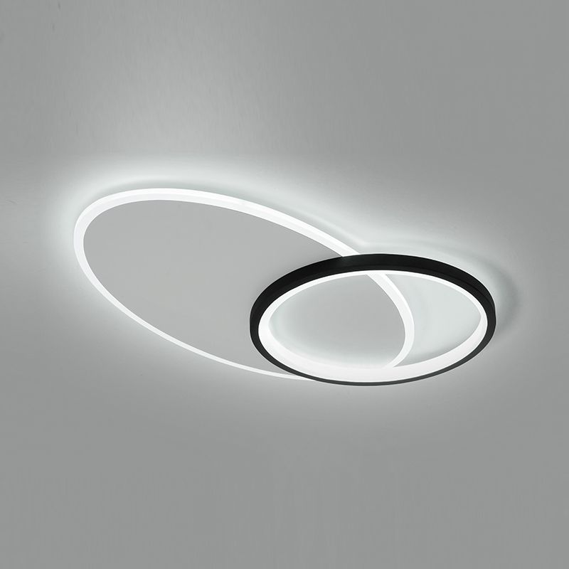 Lámparas de techo de anillo negro, lámparas de techo de metal LED simples, incrustadas