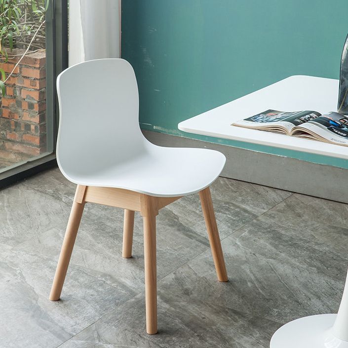 Contemporary Dining Room Wood Parsons Armless Dining Side Chair