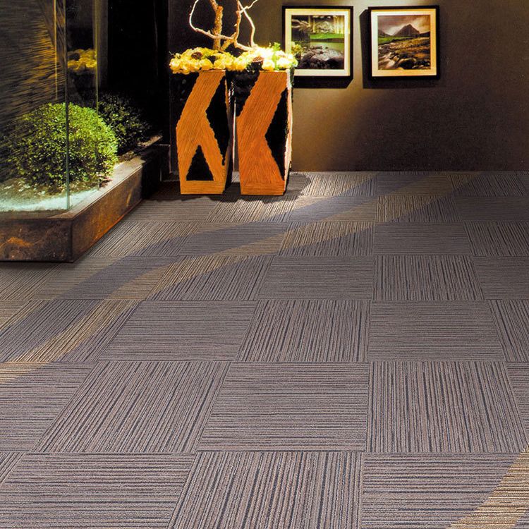 Carpet Tile Non-Skid Fade Resistant Geometry Self-Stick Carpet Tiles Bedroom