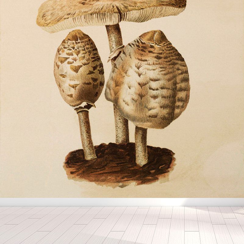 Big Button Mushroom Mural Wallpaper Decorative Contemporary Dining Room Wall Art