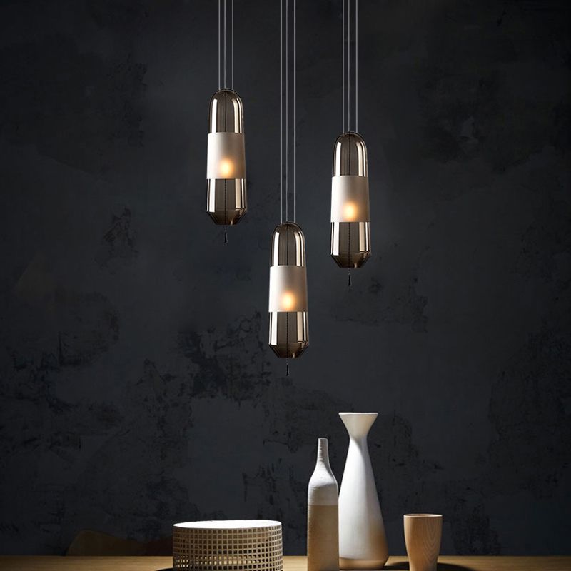 Glass Geometrical Hanging Lamp Modern Style 1 Head Pendant Lighting for Bedroom