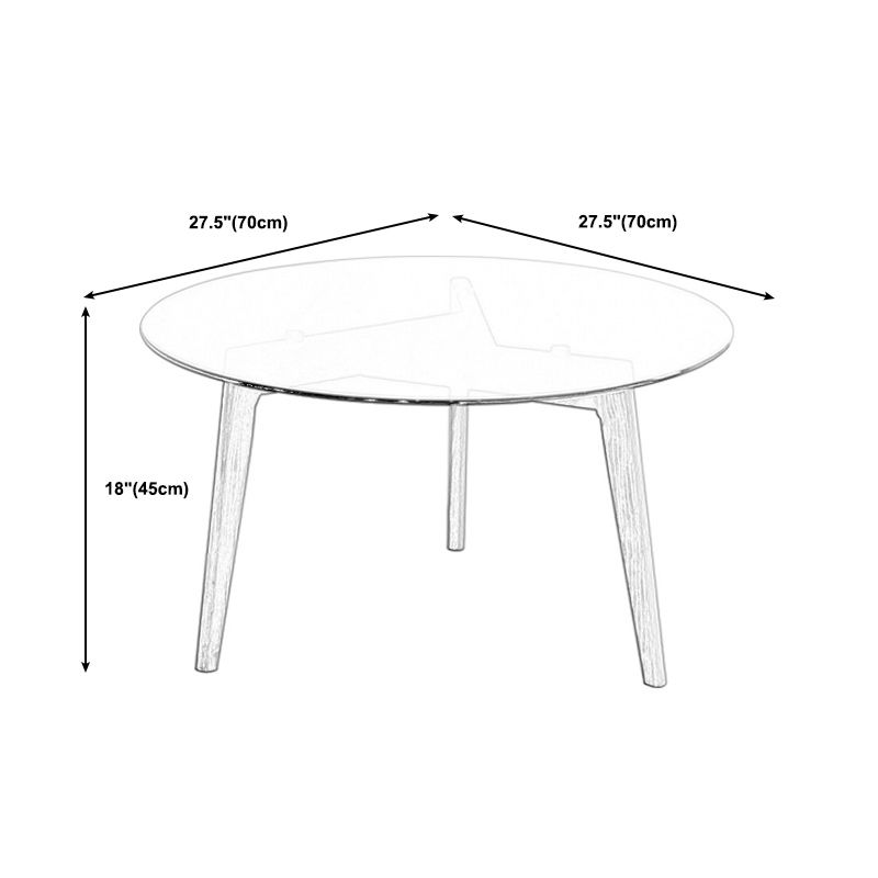 Round Clear Glass Coffee Table Nordic 3 Legs Coffee Cocktail Table
