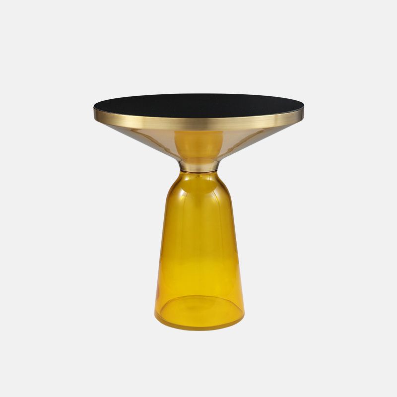 13.7"/20.8" Tall Modern Glass Pedestal Round Table Top Coffee Table