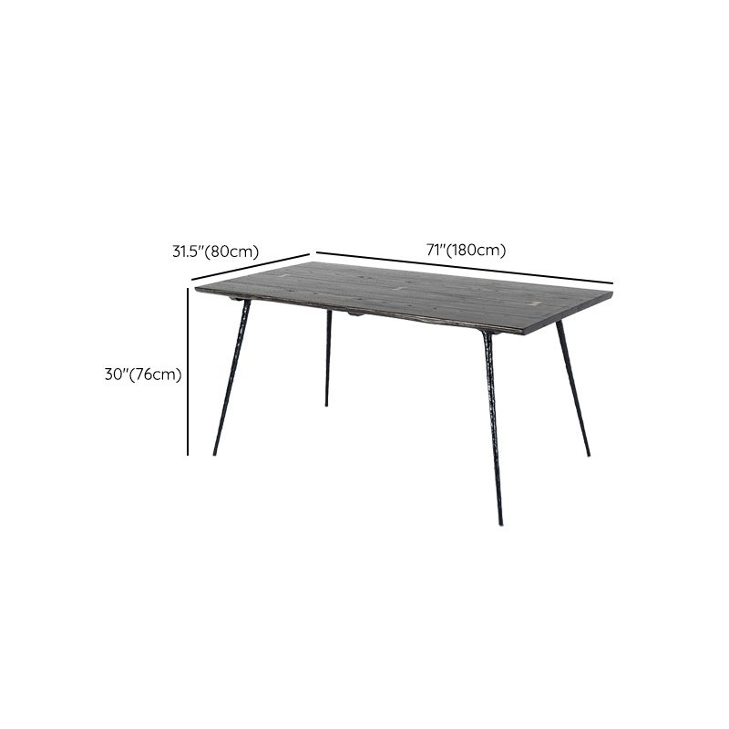 Dining Room Dinner Kitchen Table Black Frame Solid Wood Dining Table