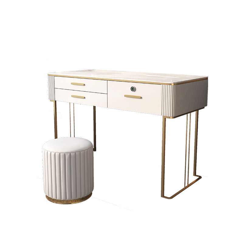 Glam Wood Make-up Vanity Slate Top Vanity Dressing Table with Drawer