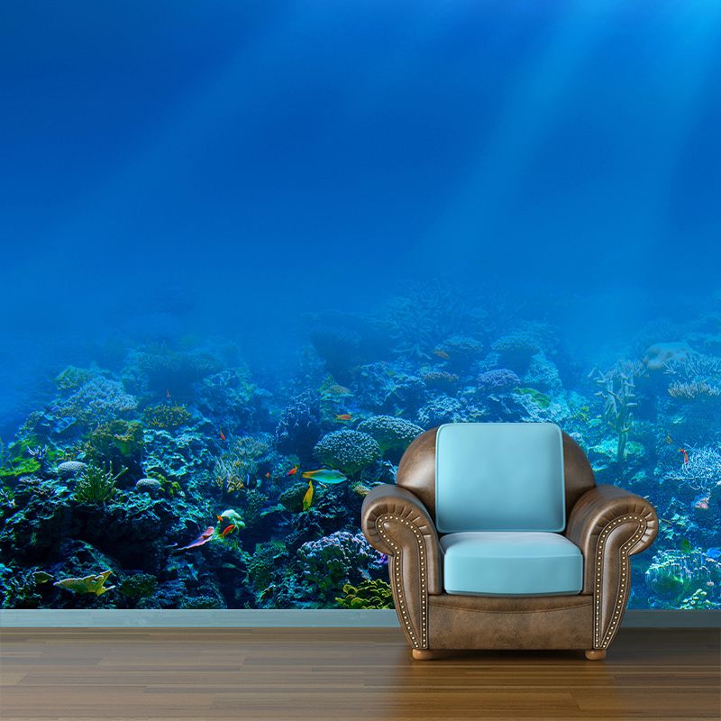 Tropical Sea Creatures Wall Covering for Sleeping Room Stain Resistant