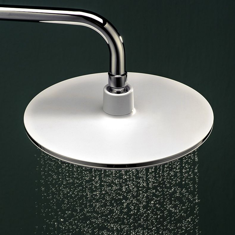 White Metal Shower Head Combo Modern Round Fixed Shower Head for Bathroom