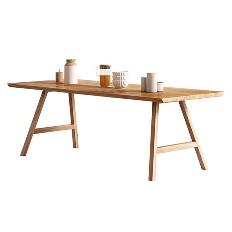 Rectangle Wooden Dining Table Modern Pine Table in Nature with Double Pedestal