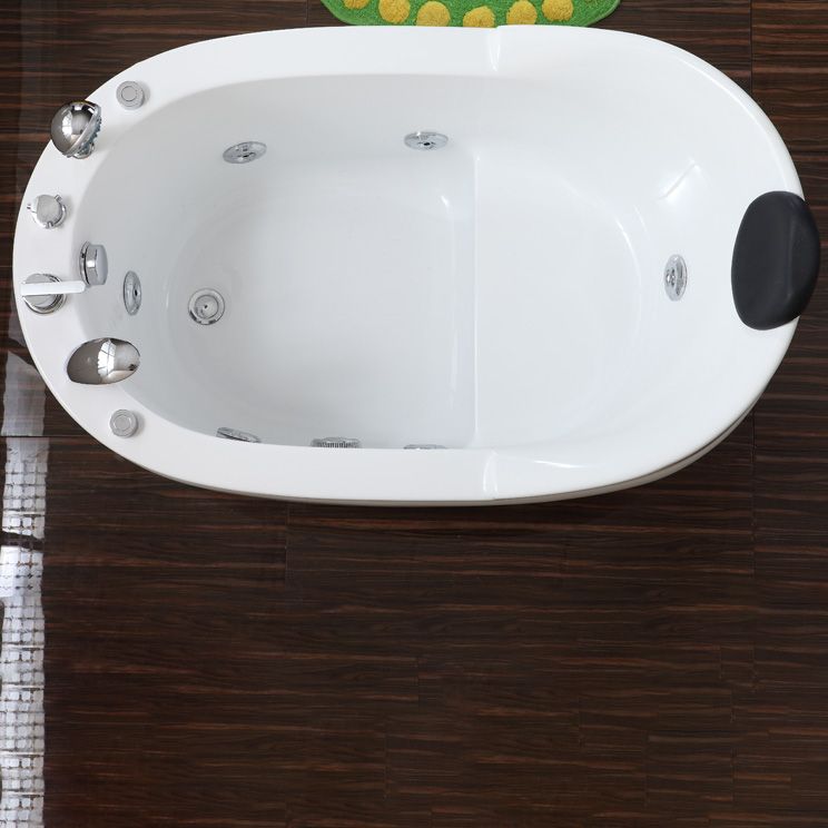 Stand Alone Acrylic Bathtub Modern Oval Left-Hand Drain Bath Tub
