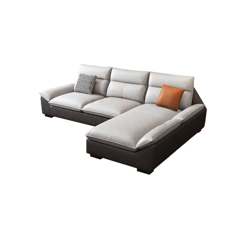 Flared Arm Sofa in White Stain/Water Resistant Sofa & Chaise